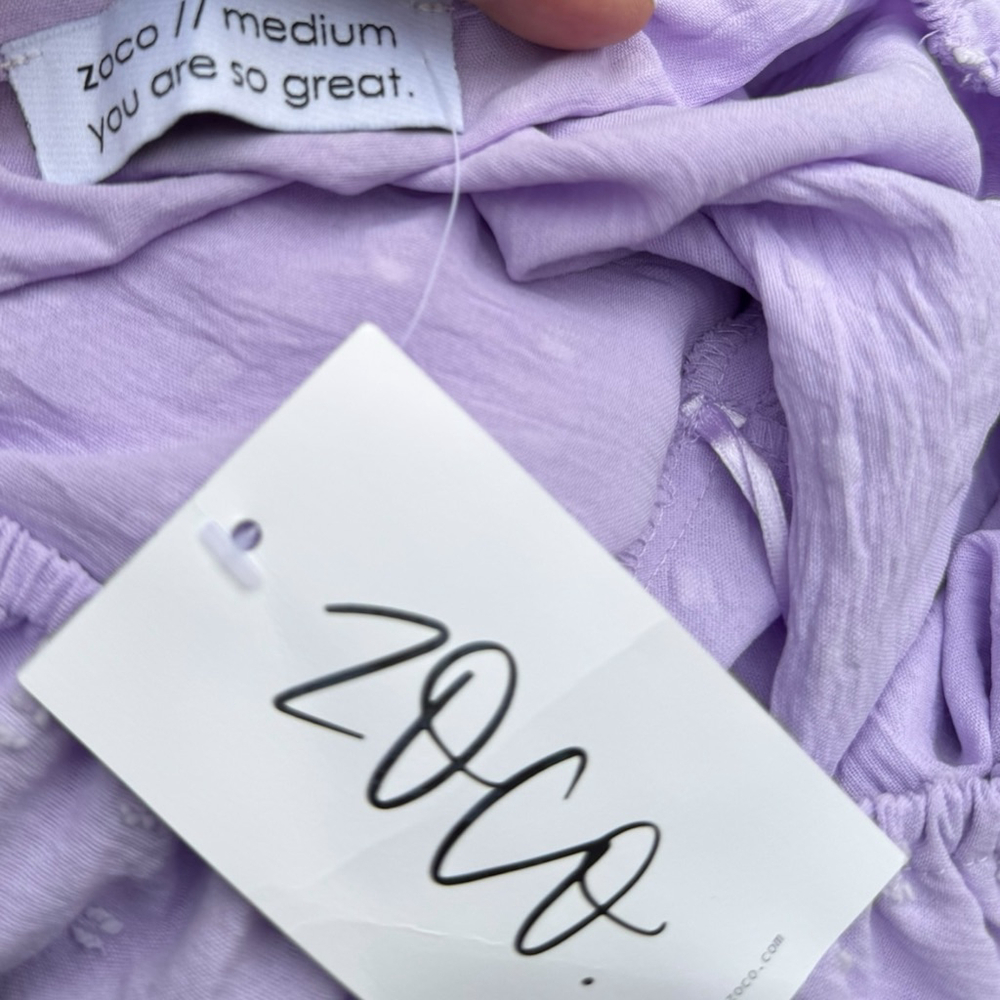 NWT Zoco Lavender Daymaker Dress Boho Maxi Cottagecore Feminine Flowy Chic Tiers - Picture 7 of 15